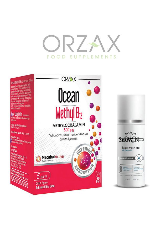 Sprey Formunda Methyl B12 Vitamini 500 mg (Metilkobalamin) 5 ml + 100ml Yüz Temizleme Jeli Hediyeli - 1