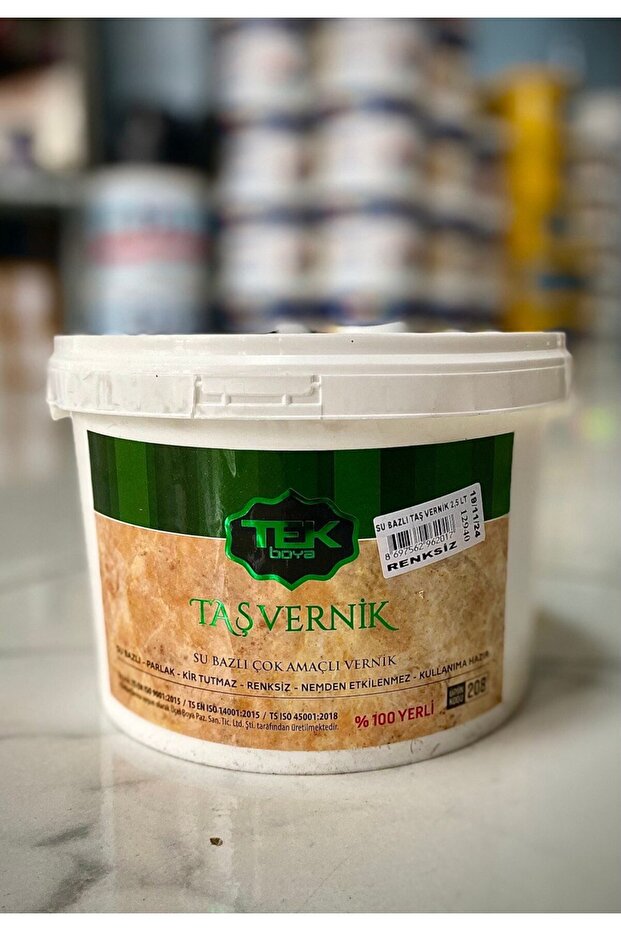 Boya Su Bazlı Taş Vernik 0,75 L - 1