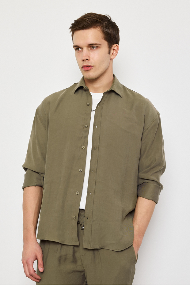 Modal Kumaş Premium Erkek Oversize Gömlek - 1