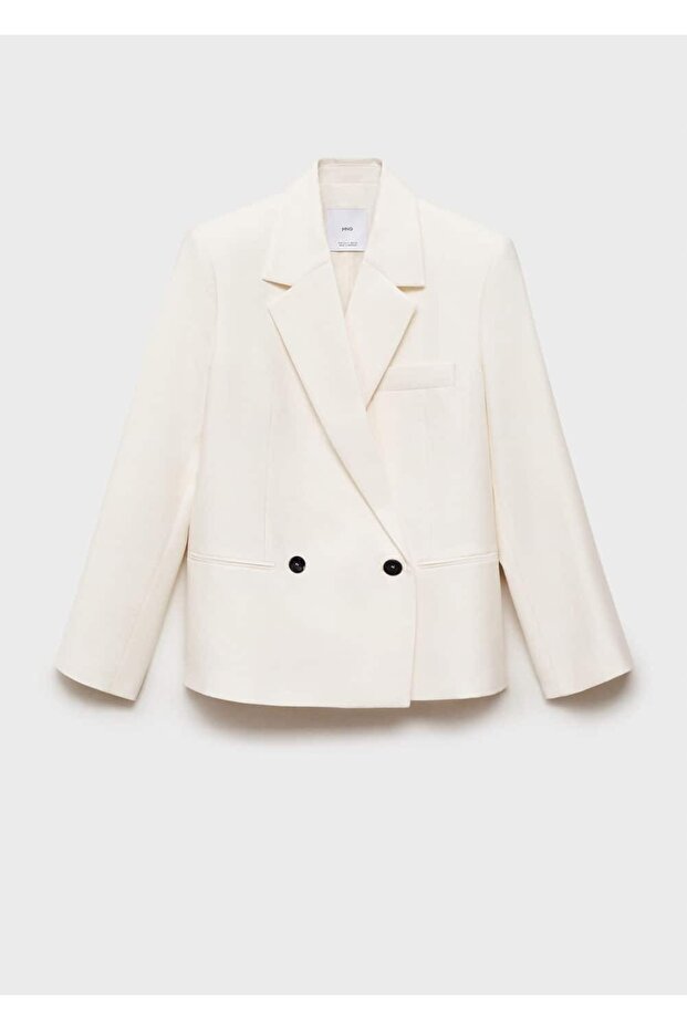 Kontrast Kruvaze Blazer Ceket - 3