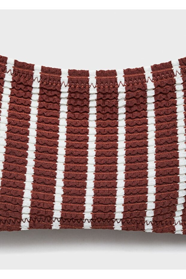 Çizgili Ribana Bikini Üstü - 7