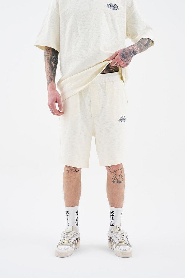 Erkek Premium Fabric Printed Ekru Şort - 2