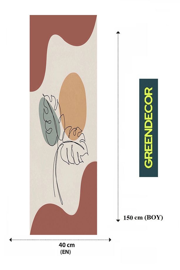 Yaprak Güneş Bohem Desenli Baskılı Runner 40x150cm Dijital Baskılı Modern Dekoratif Masa Örtüsü - 2
