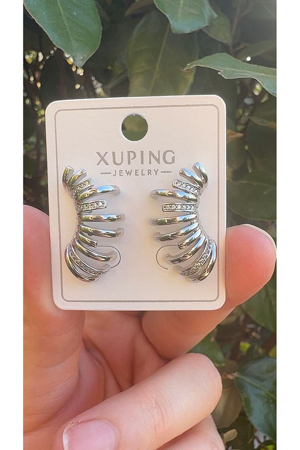Çoklu Görünümlü Çelik Xuping Kaburga Küpe - 3