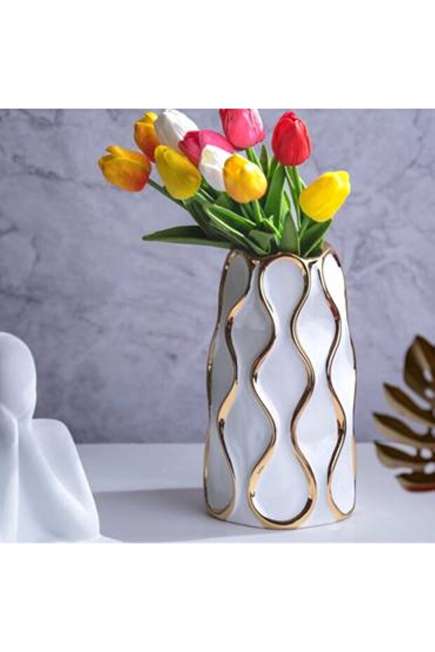 Ceramic flower vase, size 25*14 cm