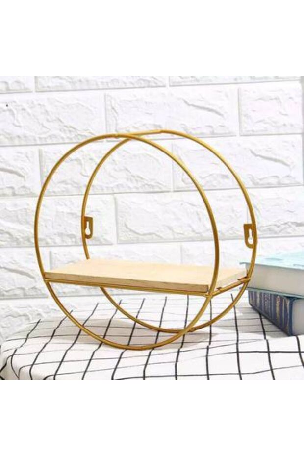 Round gold shelf stand, diameter 25 cm