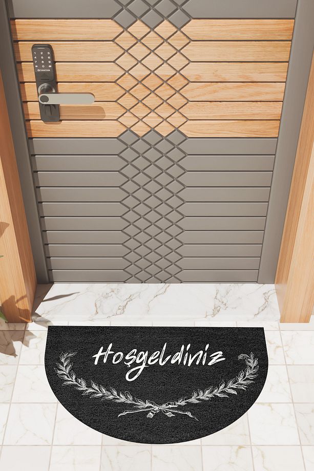 Modern Dijital Paspas Siyah Hoşgeldiniz Paspas - Kapı Önü Paspası - 2