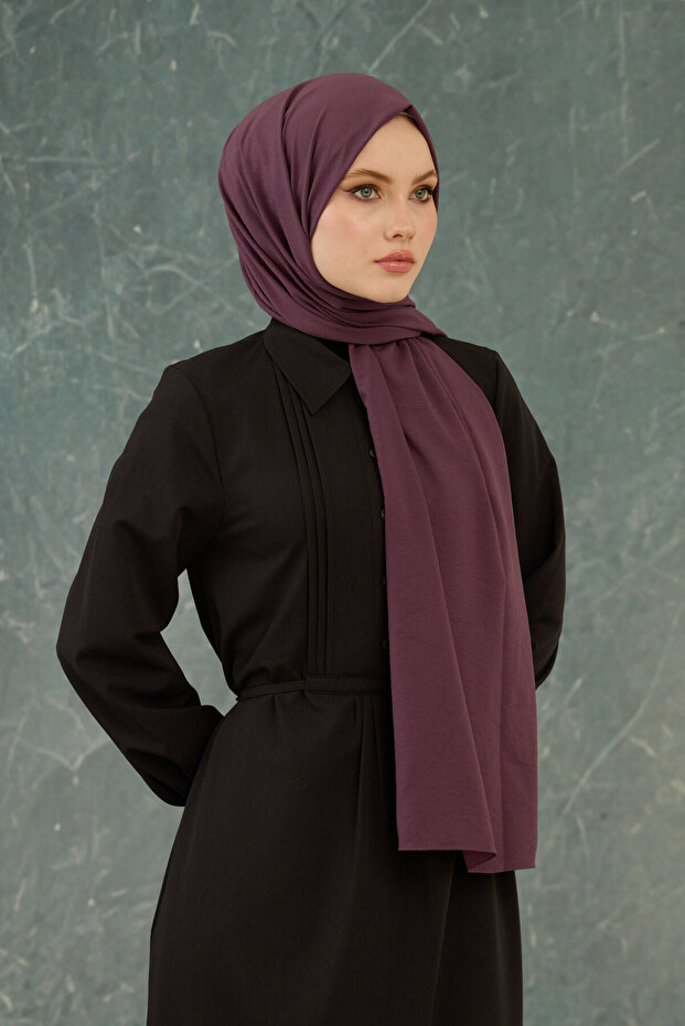 Plain Pattern No Wrinkles Shawl - 4
