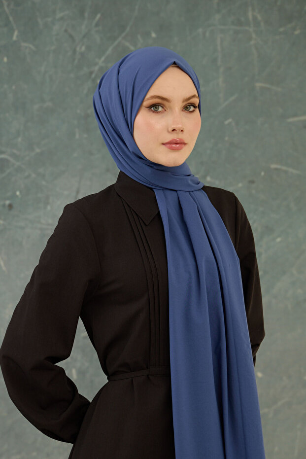Plain Pattern No Wrinkles Shawl - 4
