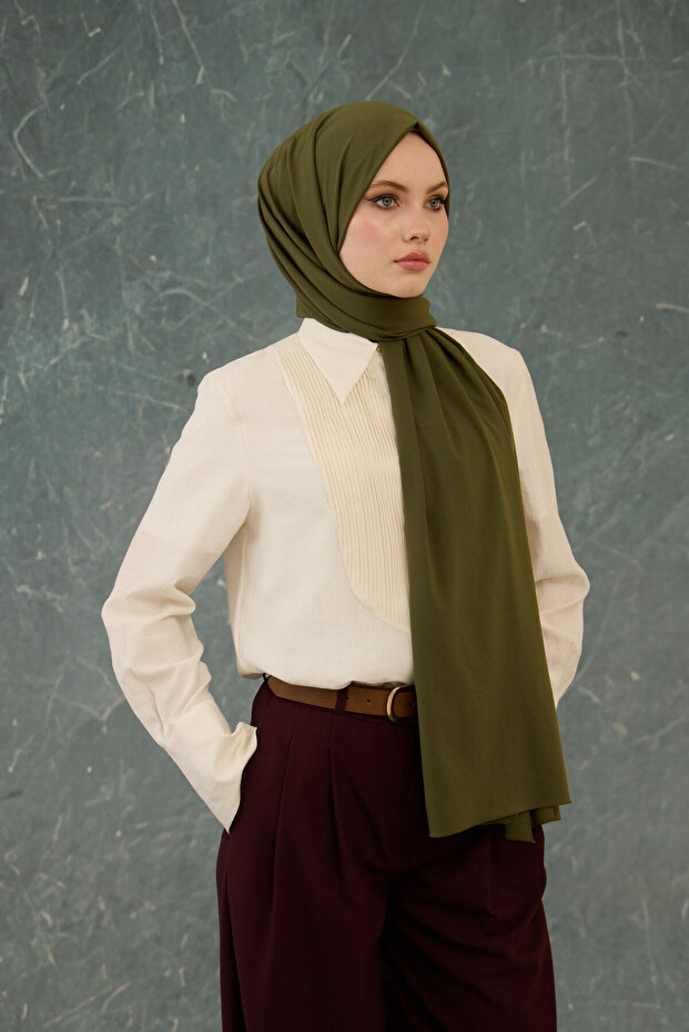 Plain Pattern No Wrinkles Shawl - 2