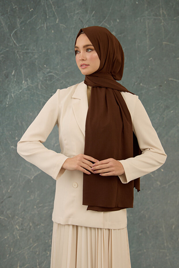 Plain Pattern No Wrinkles Shawl - 2