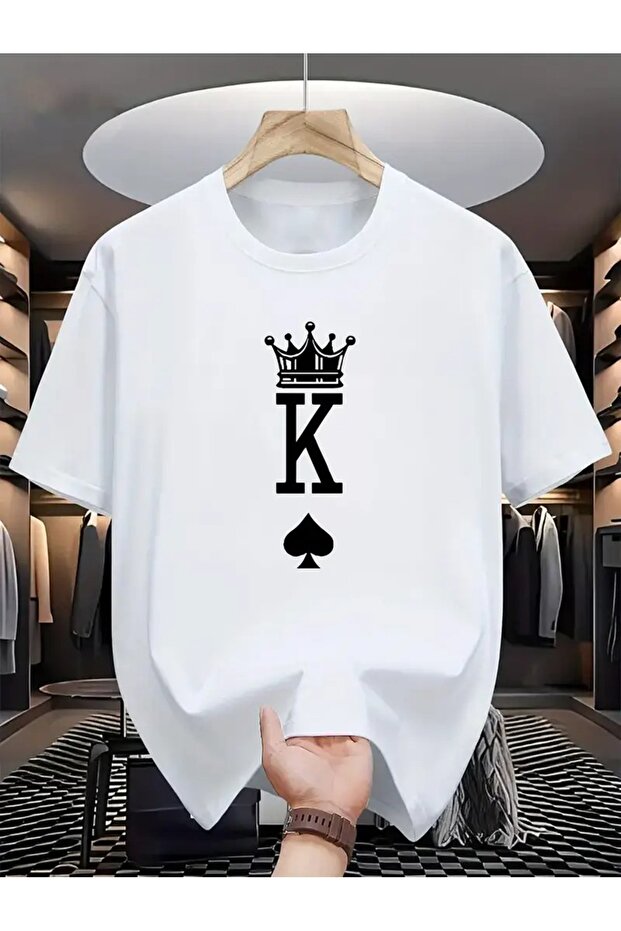 Summer Casual T-Shirt for Men, Spade K Printed - Breathable Polyester,
