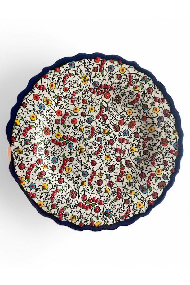 Çini Dekoratif Tabak, Duvar, Masa Süsü, Hediyelik El Yapımı (HANDMADE) Küçük Boy Tabak 18- 20 Cm - 5