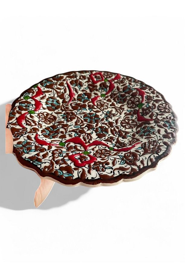 Çini Dekoratif Tabak, Duvar, Masa Süsü, Hediyelik El Yapımı (HANDMADE) Küçük Boy Tabak 18- 20 Cm - 6