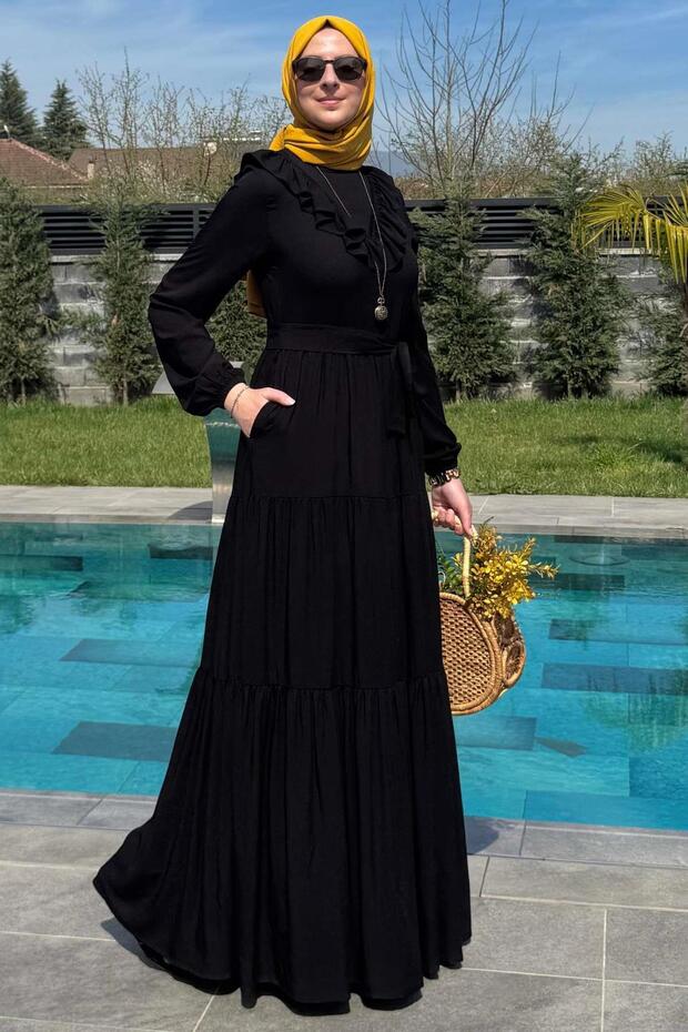 Jale Elbise Siyah - 8