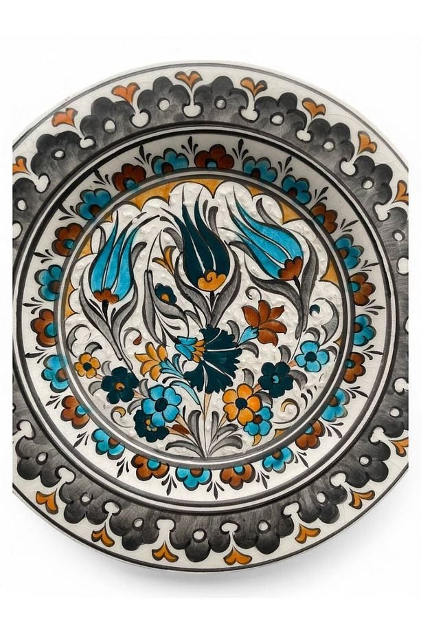 Çini Dekoratif Tabak, Duvar, Masa Süsü, Hediyelik El Yapımı (HANDMADE) Küçük Boy Tabak 18- 20 Cm - 7