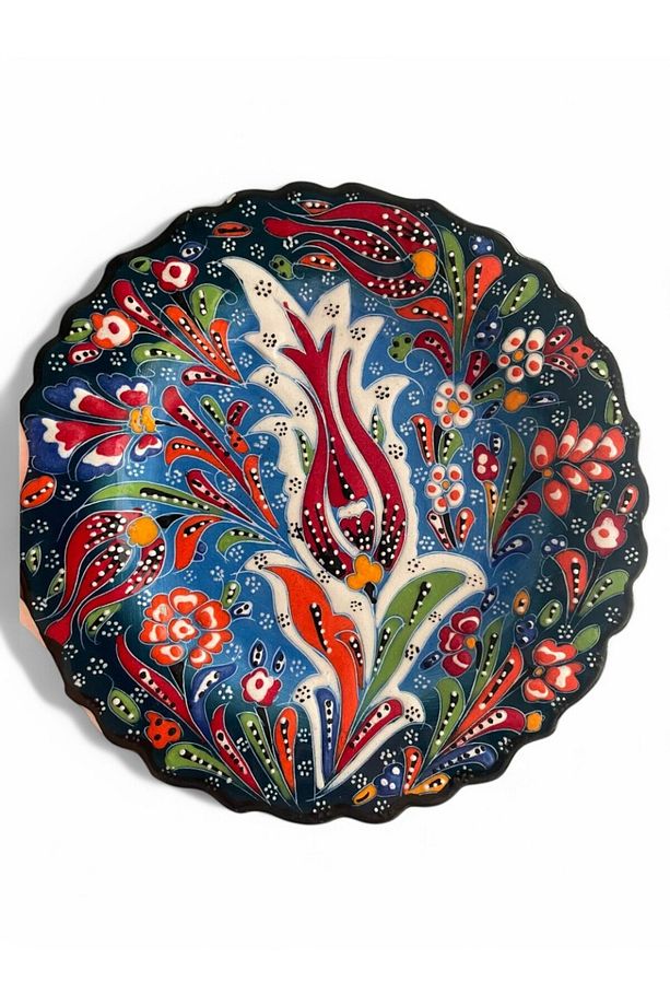 Çini Dekoratif Tabak, Duvar, Masa Süsü, Hediyelik El Yapımı (HANDMADE) Küçük Boy Tabak 18- 20 Cm - 3