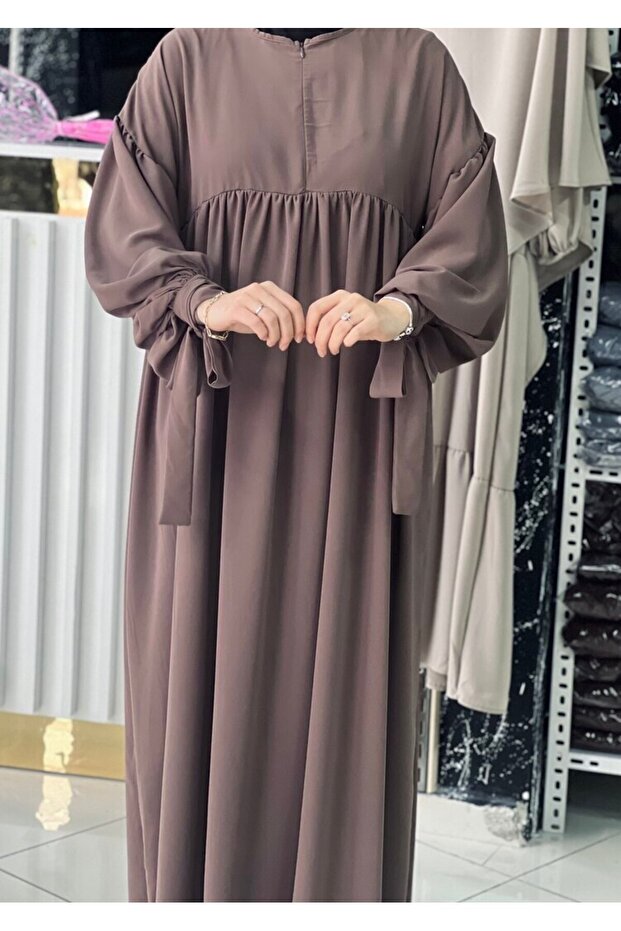 Hajj Umrah Half Zip Sleeve Tie Dress