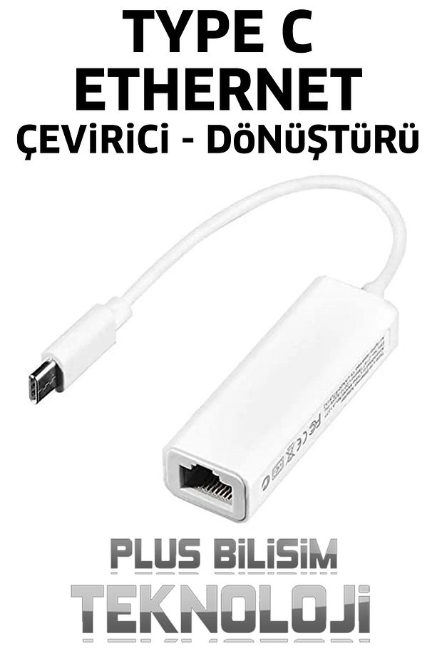 Type C Ethernet Çevirici, Type c to ethernet, Type c Ethernet Dönüştürücü Usb 2.0 Plus Bilişim - 3