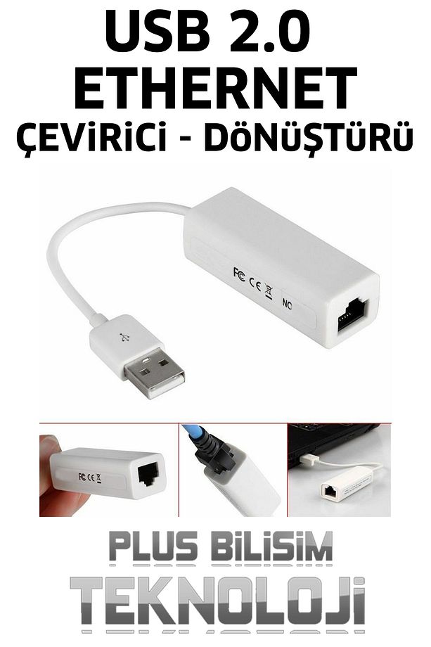 Usb Ethernet Dönüştürücü, Çevirici Usb 2.0 Ethernet, Usb to Ethernet Plus Bilişim - 5