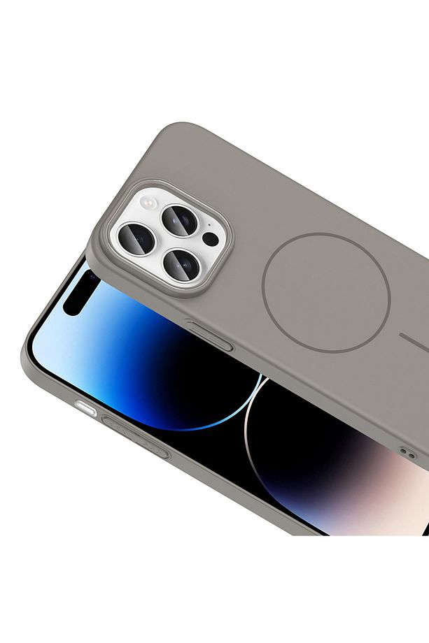 iPhone 14 Pro Max Kılıf Mat Magsafe Şarj Özellikli Hassas Butonlu Lansman Yumuşak Kenarlı Renkli Kap - 3