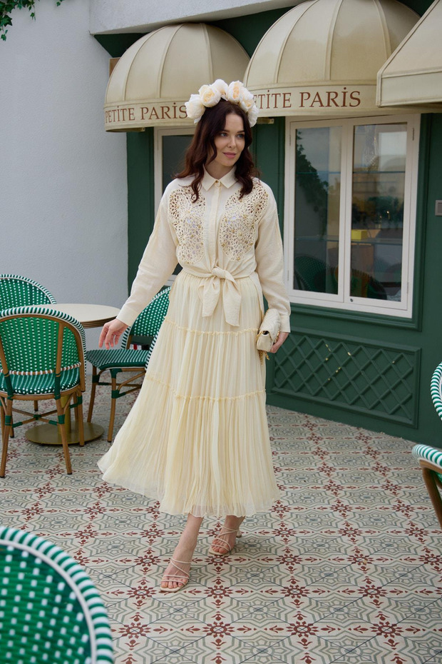 Marwa By Moodbasic Kat Kat Şifon Etek - 1