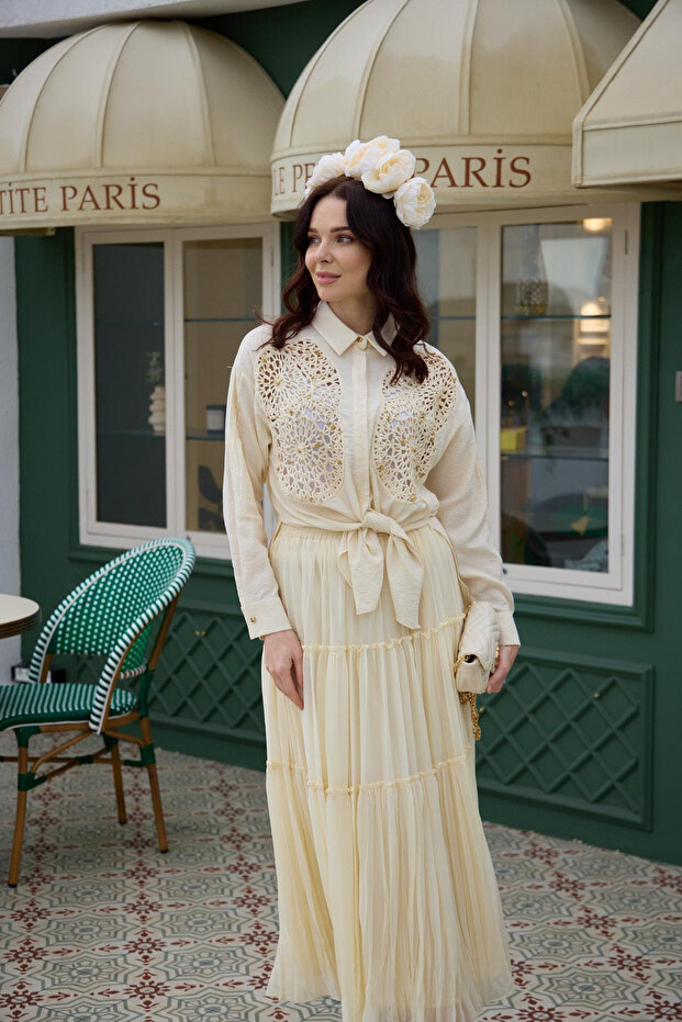 Marwa By Moodbasic Kat Kat Şifon Etek - 2