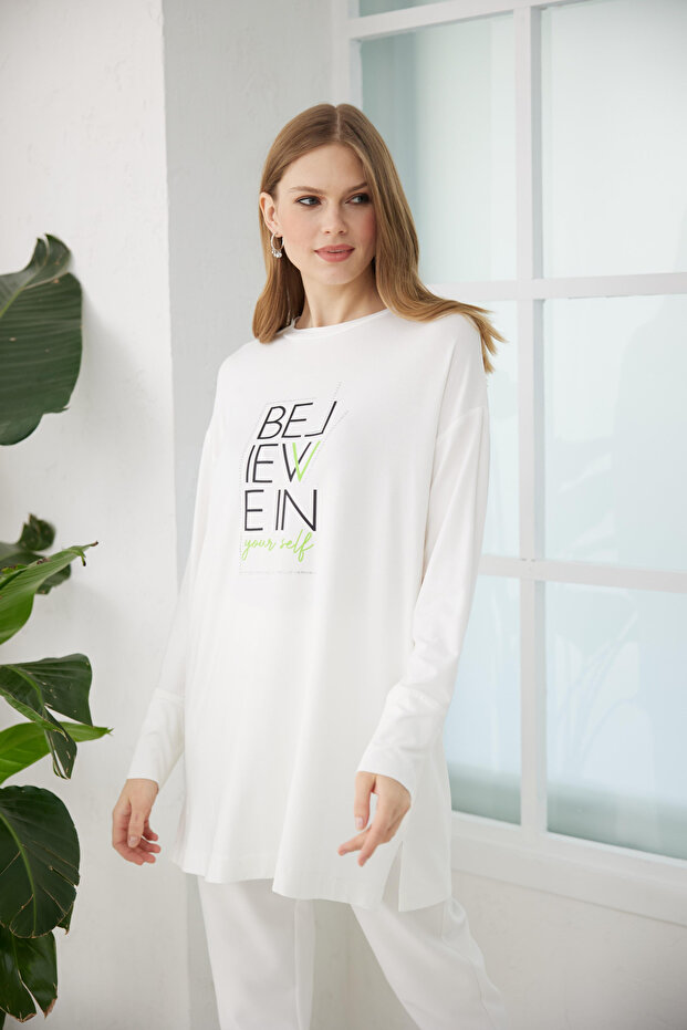 YAZI BASKILI TUNİK - 3