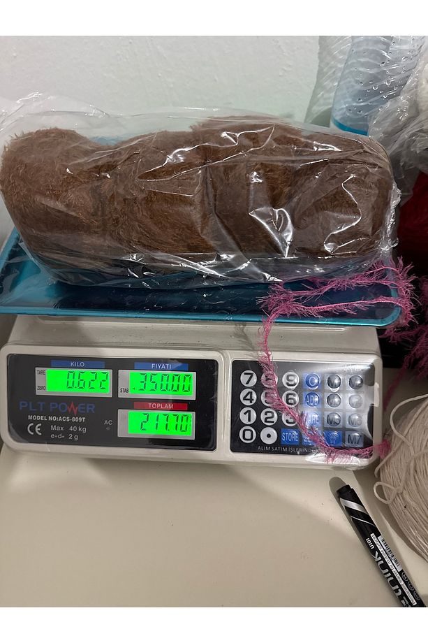 Tavşan tüyü ip(622 gram)acı kahve - 1