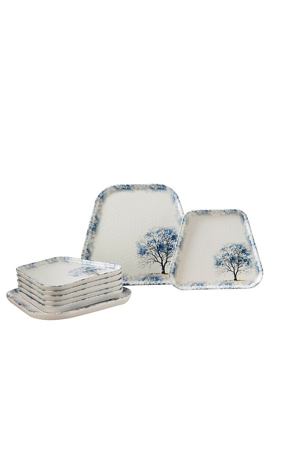 Zyra serisi 6 kişilik stackable Kahvaltı takımı pasta seti kahvaltılık özel yapım set sunum tabağı - 4