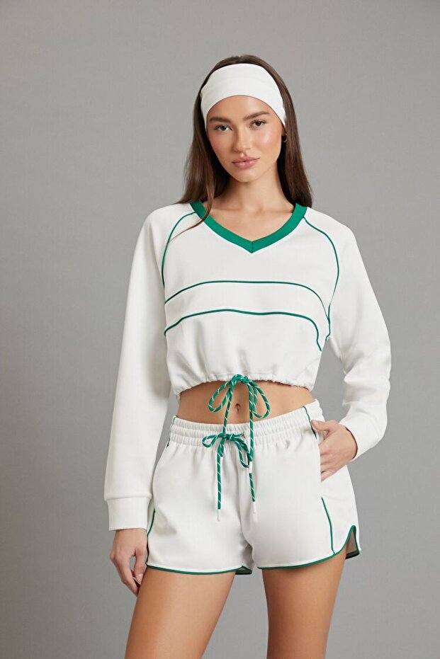 Active Piped Detaylı Sweatshirt - 6