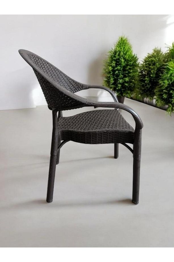 4 Adet Capissi Bambu Rattan Kollu Sandalye Koltuk 4'lü Set - 8