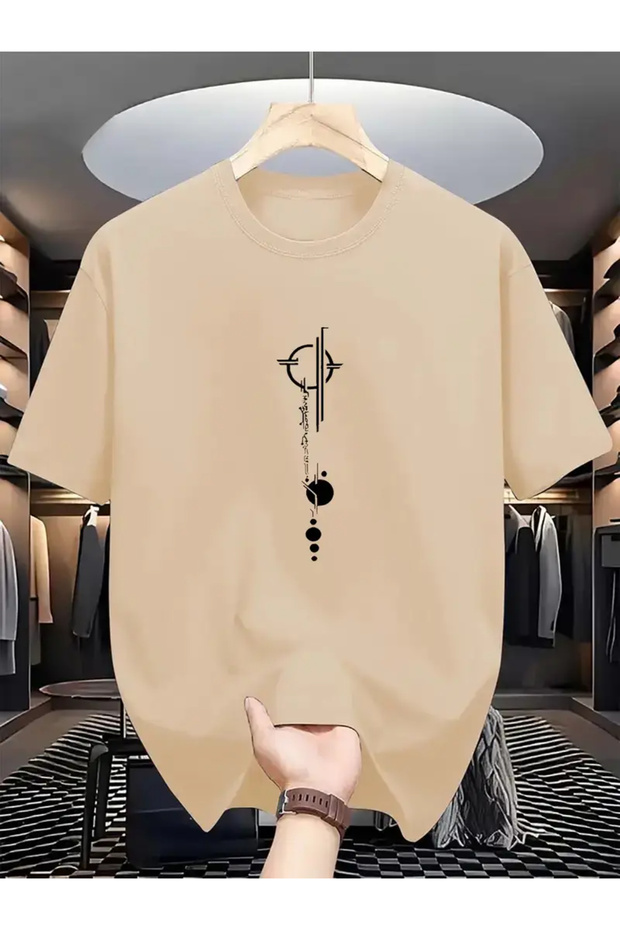 تي شيرت كبير الحجم مطبوع بتصميم للجنسين