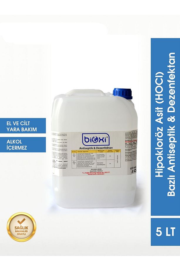 Antiseptik Ve Dezenfektan 5 Lt | Hocl Bazlı Yara, Cilt Ve El Bakımı Için Etkili Çözüm - 1