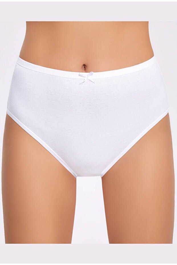 White Women's Bato Panties with Bow and Piping 10 Pieces