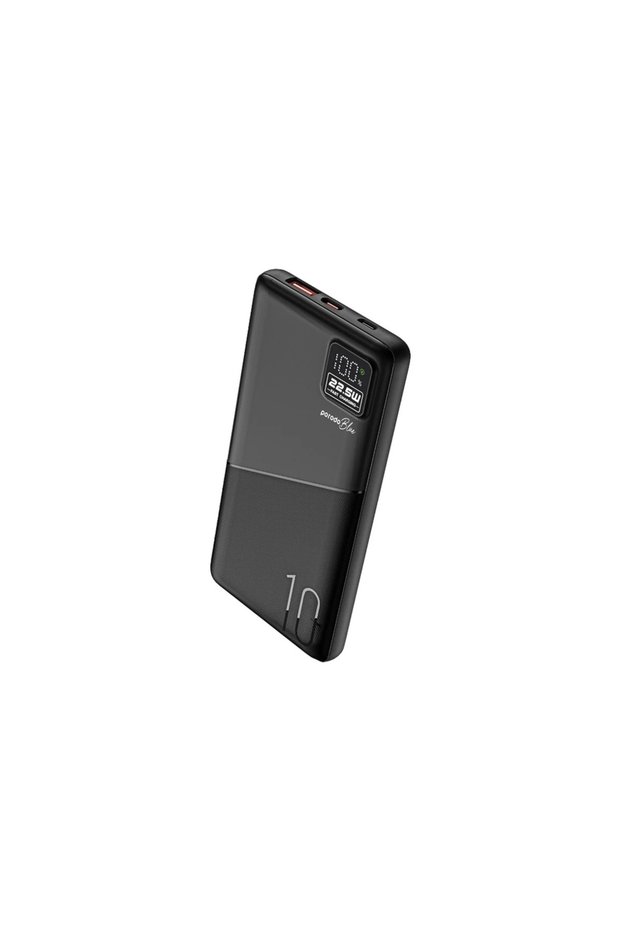 Blue 10000Mah Powerbank Type-C Usb A And Micro With Digital Display- Black