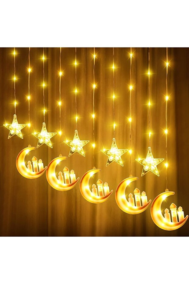 Led String Lights, with USB Remote Control 8 Lighting Modes Eid Decorations for Ramadan - 1