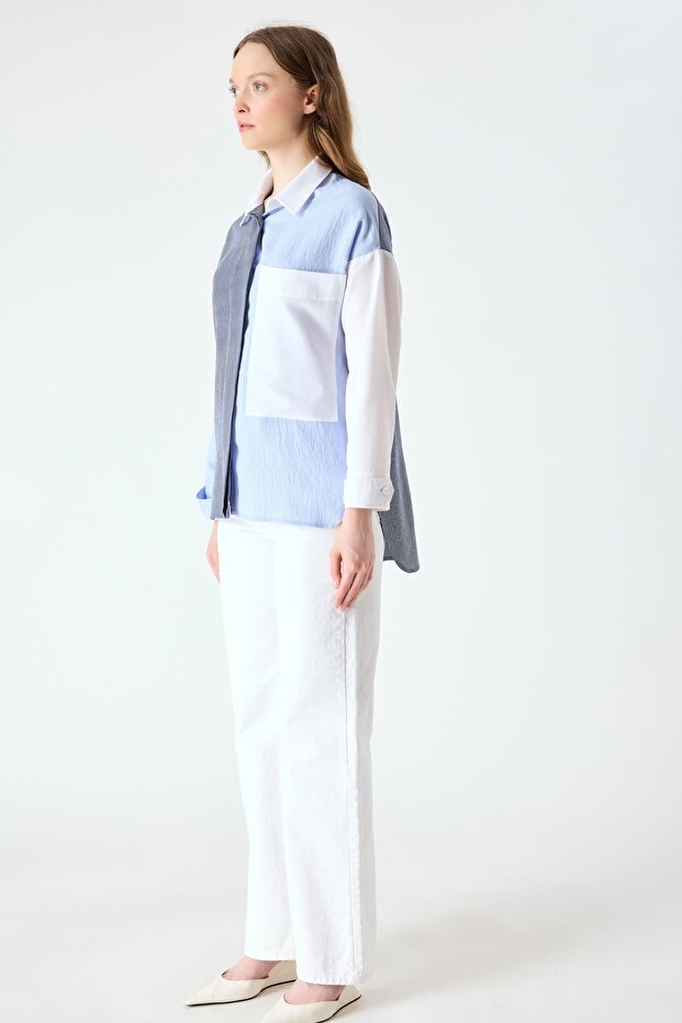 Çift renk çizgili gömlek - 3