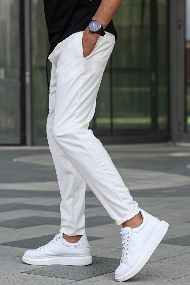 White Basic Men's Trousers 4242 - 4
