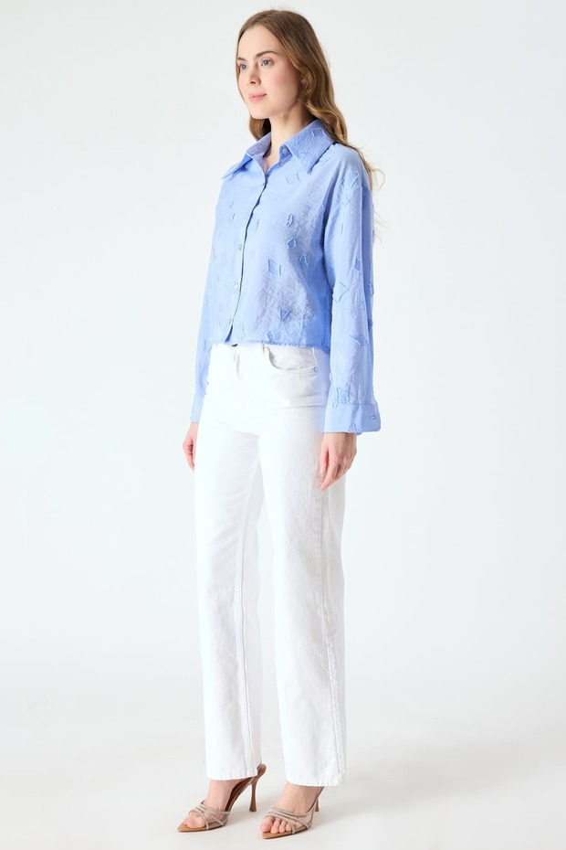 Jakar desenli viskon gömlek - 3