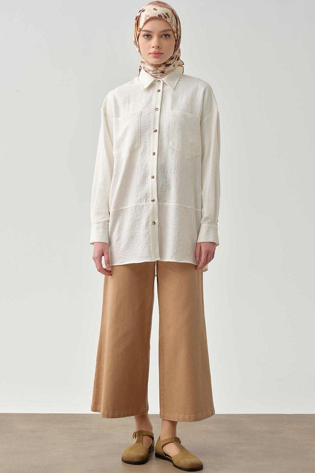 Bol Paça Canvas Pantolon - Camel - 1