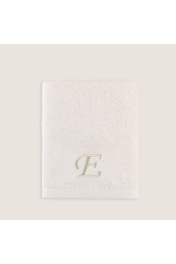 Solid Nakışlı Yüz Havlusu 50x90 Cm Ekru - 1