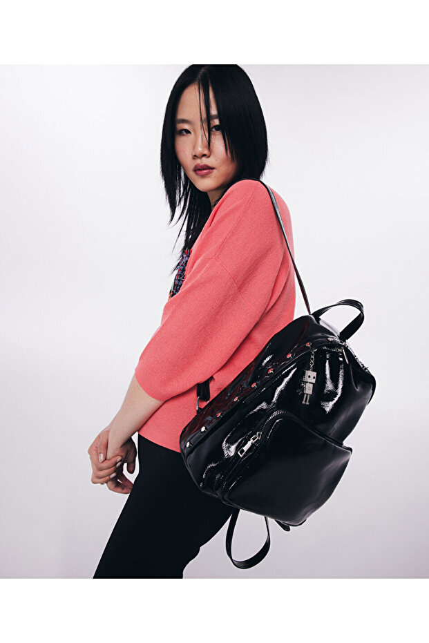 Shiny Textured Backpack - 2