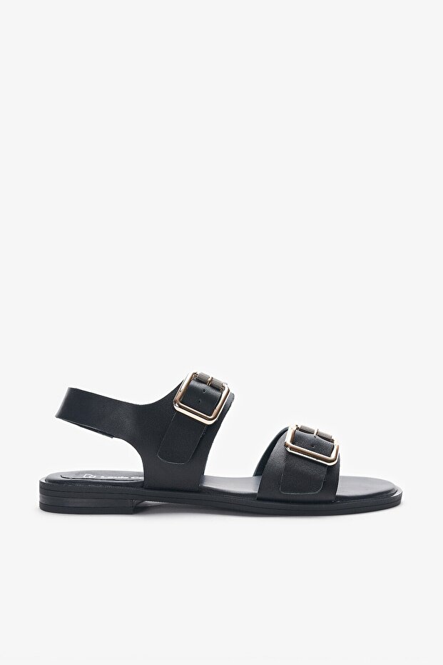 Elissa Black Genuine Leather Women's Sandals