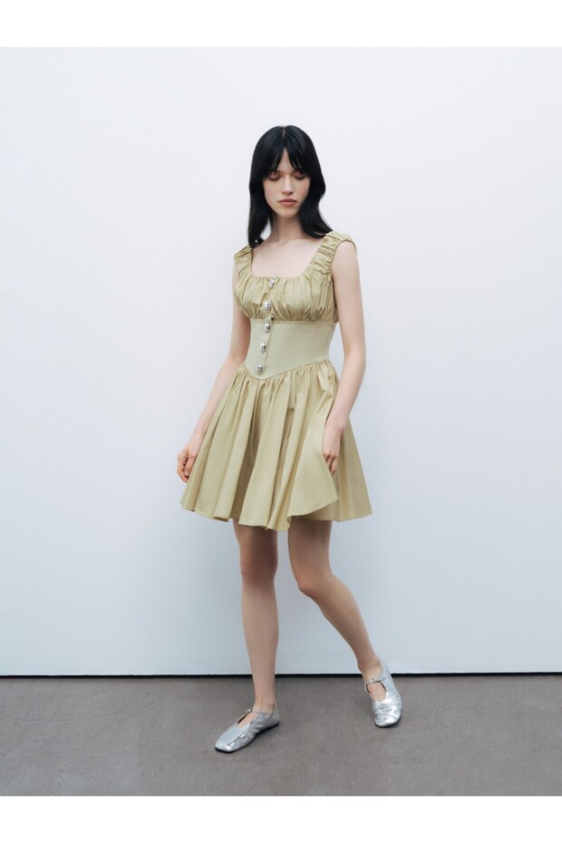 Korse Görünümlü Mini Elbise - 2