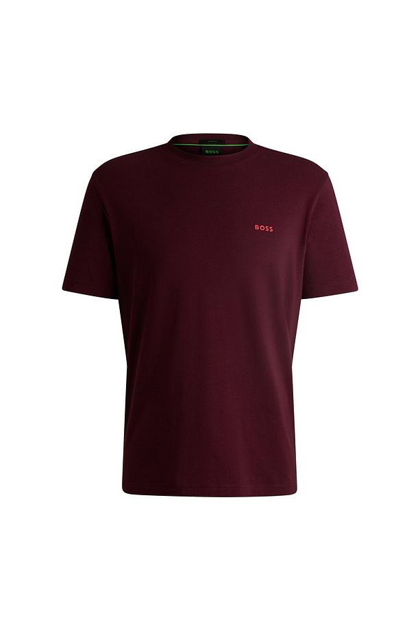 Kontrast logolu esnek pamukta regular-fit tişört - 5