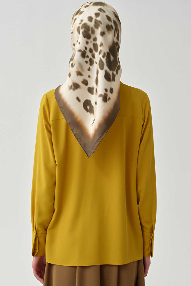 Gizli Patlı Basic Gömlek - Hardal - 5