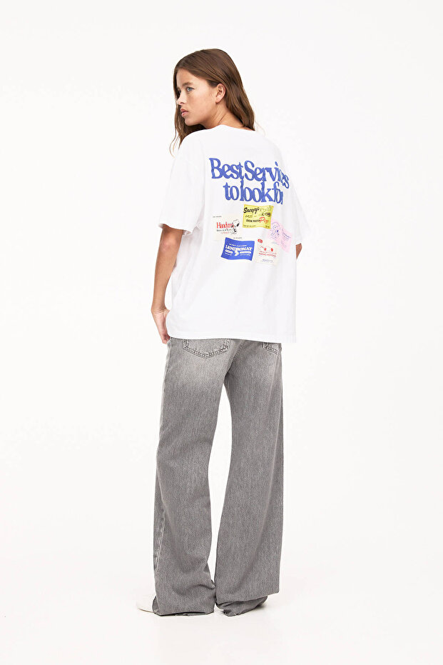 Beyaz Snoopy t-shirt - 4