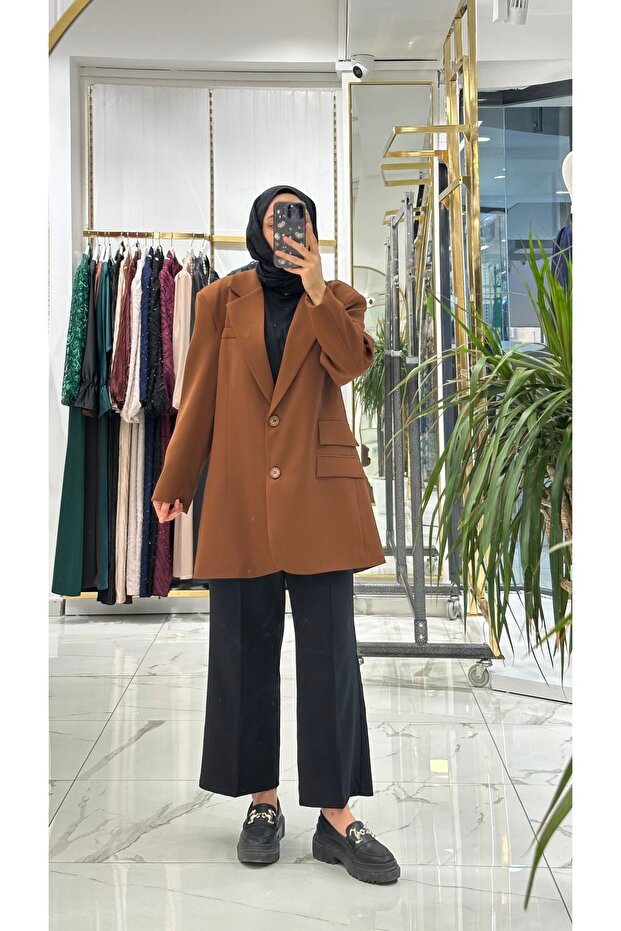 Çift kapak cepli  blazer ceket - 4