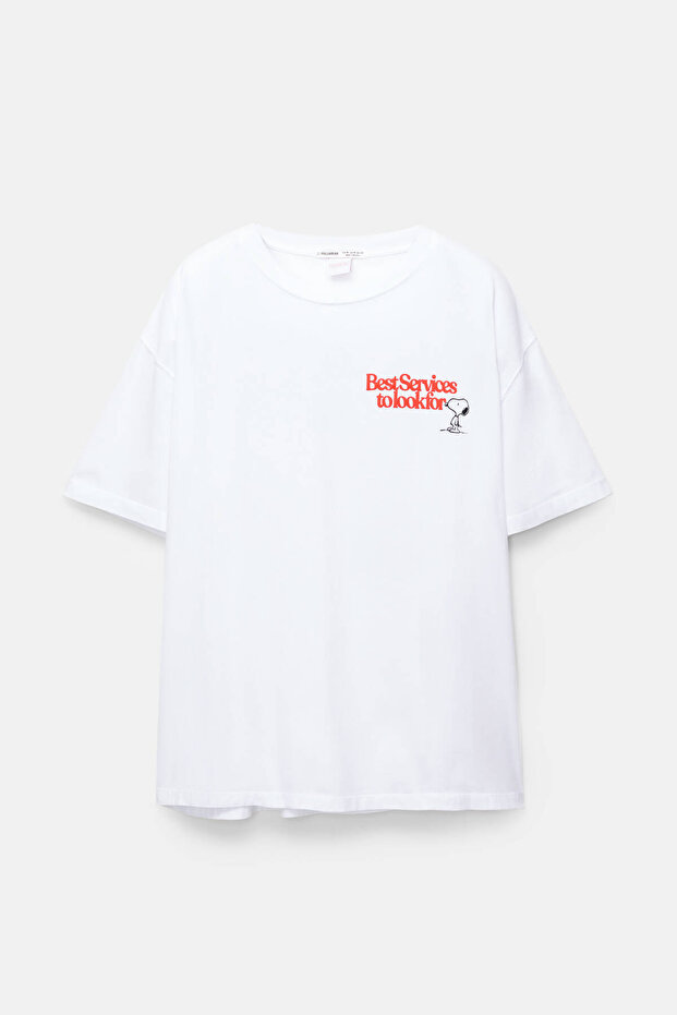 Beyaz Snoopy t-shirt - 6